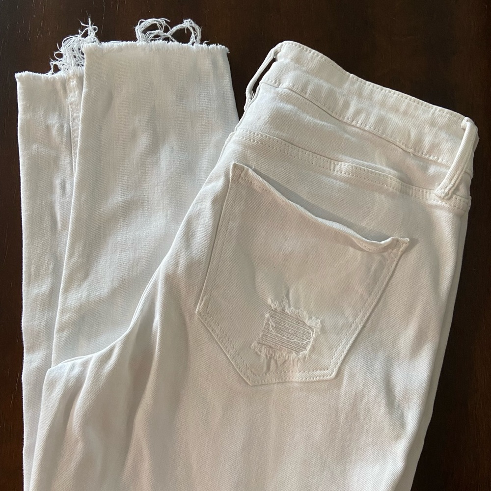 White Distressed Old Navy Skinny Jeans